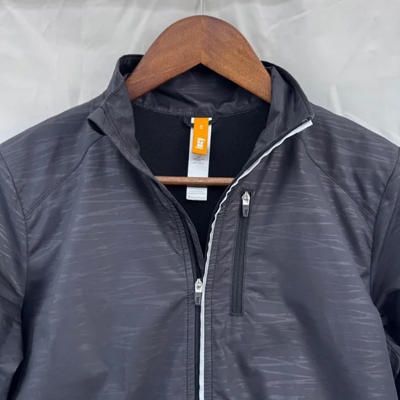 Lucy Windbreaker Jacket Black Gray Women's Medium Athleisure Lightweight Layer - Picture 2 of 13
